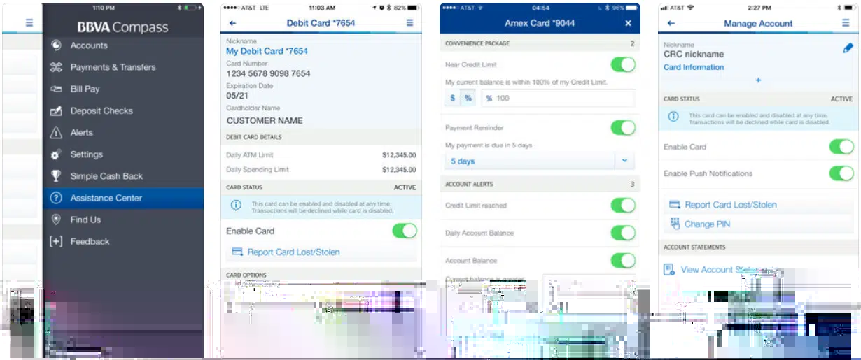 BBVA mobile version screenshots