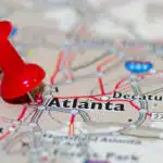 atlanta georgia city pin on the map