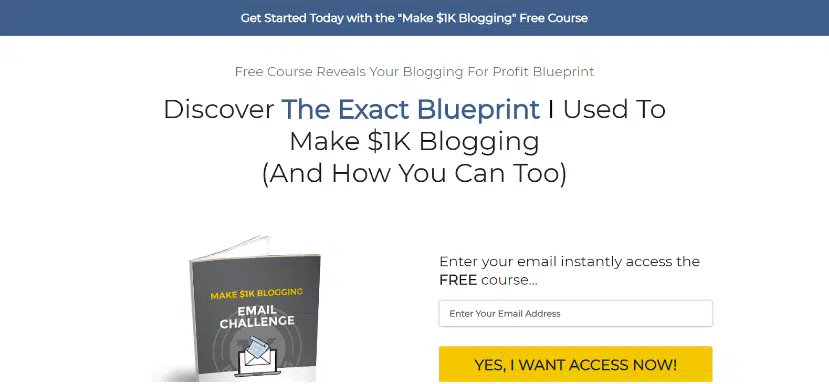 Make $1K Blogging Course Screenshot
