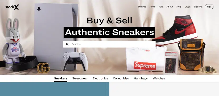 Stock X Landing Page Screenshot